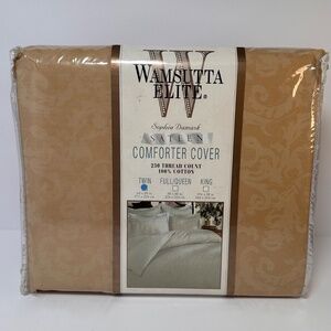 Vintage Wamsutta Elite Sophia Damask Sateen Comforter Cover – Twin – New Sealed